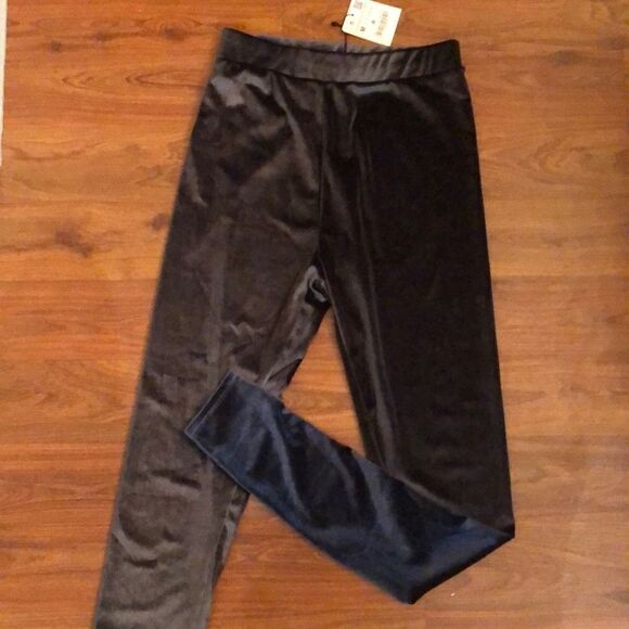 NWT Zara Gray velvet legging size medium - Picture 1 of 5